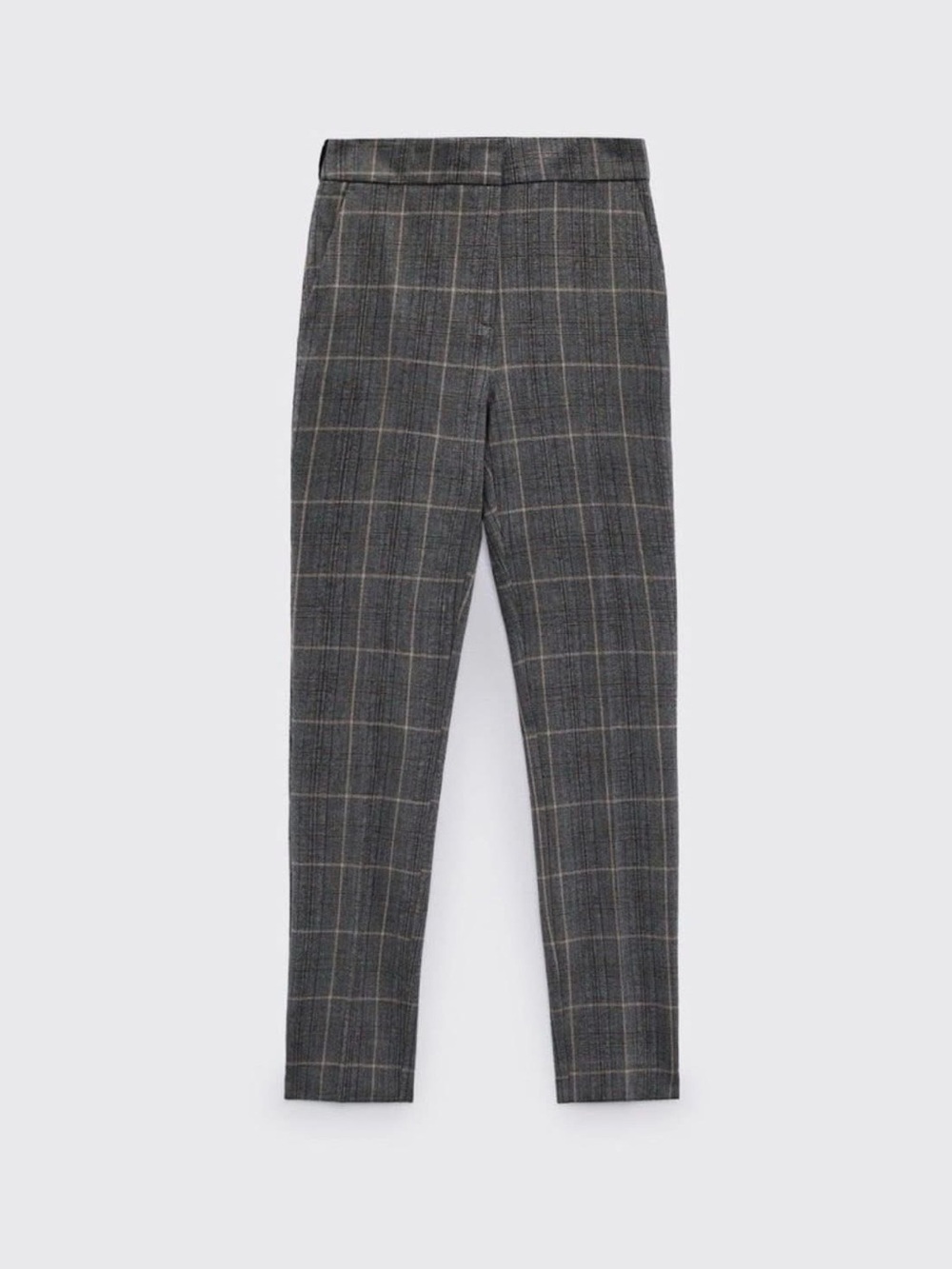 NWT - ZARA - Tailored Jogger Waist Trouser in Grey/Brown plaid. Large. Fits med